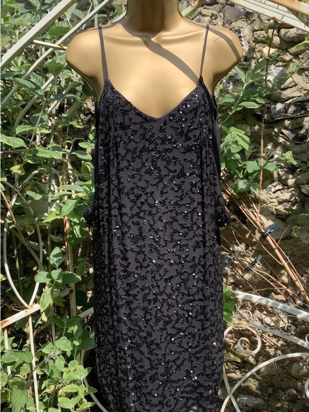 All Saints Hand Embellished Silk Dress